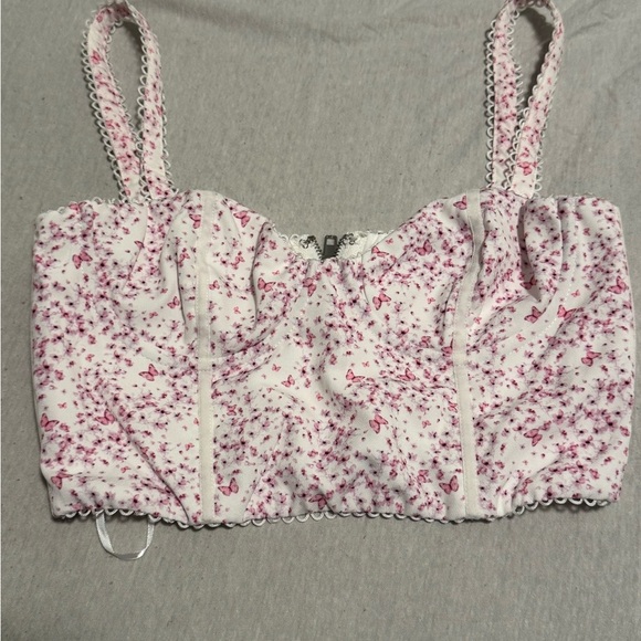 White Fox Tops - White Fox Floral Pink Women's Top Size Small